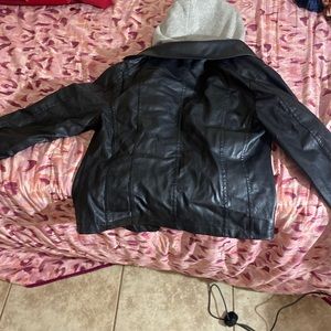 Hooded Leather jacket